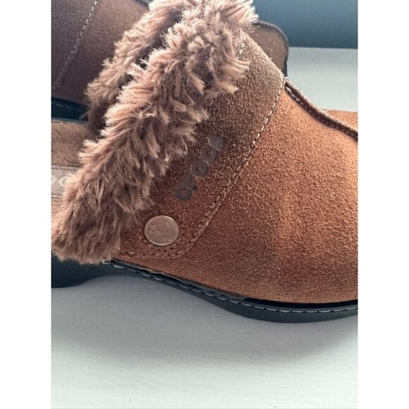 Crocs Cobbler Shimmer Clogs 202302 Brown Suede Faux Fir Lined Slip On Women's 8 - Picture 4 of 7